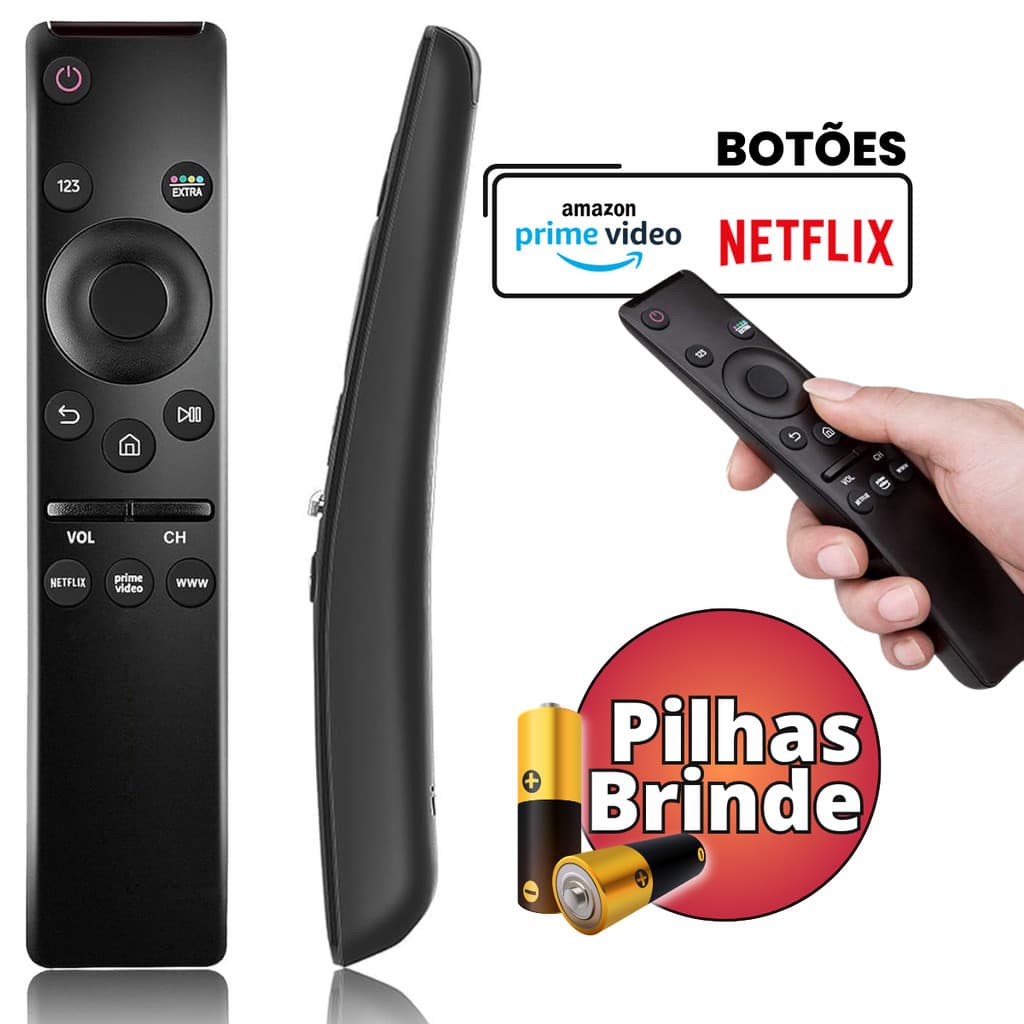 Controle Tv Compatível com Samsung Botões De Atalhos Amazon Netflix