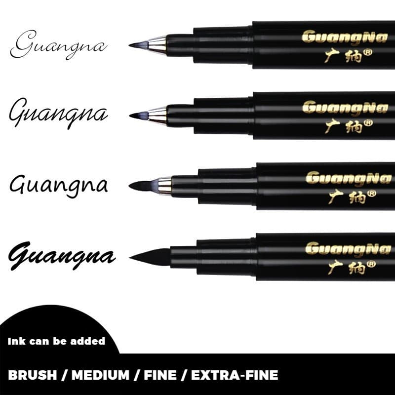 Guangna 201 caneta bonita caneta fina com cabeça macia adicionável