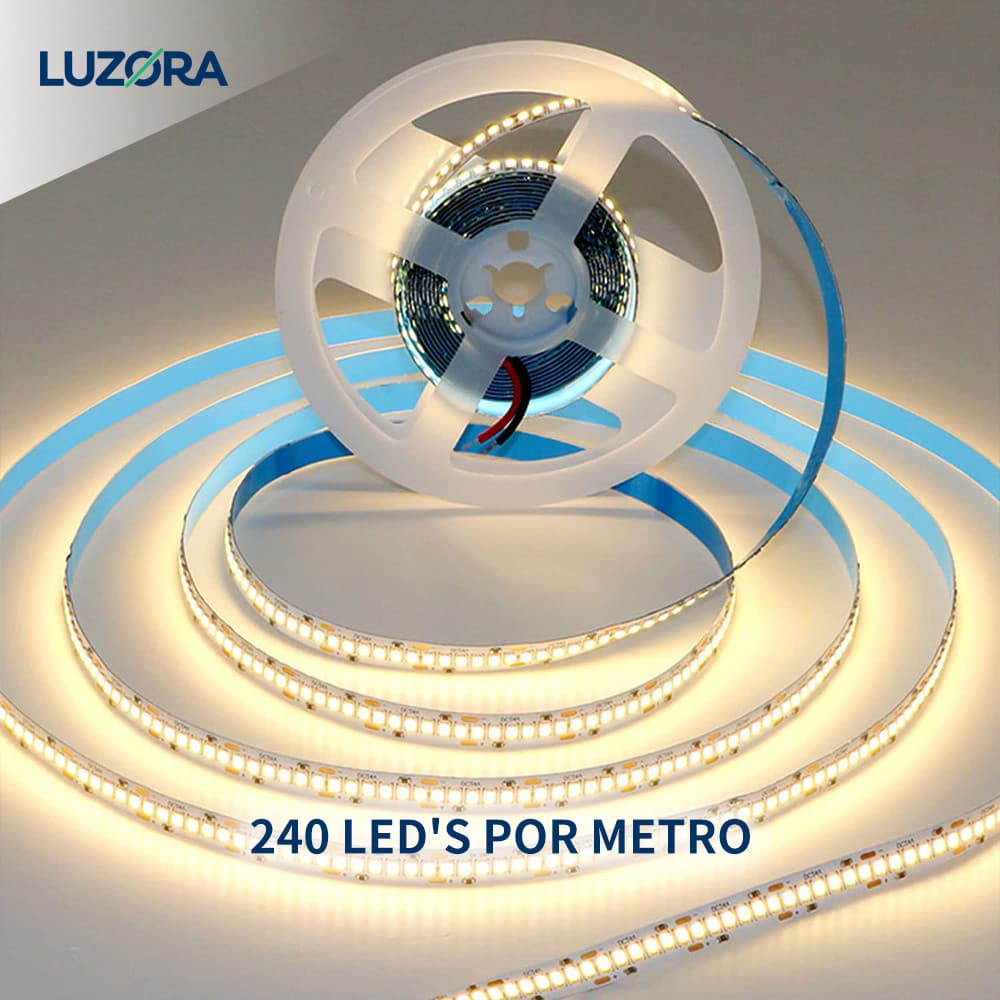 KIT 1 a 3 Fita LED Rolo 240led 3528 Três Cores Disponíveis para Perfil 5 Metros IP20 12V Brilhante