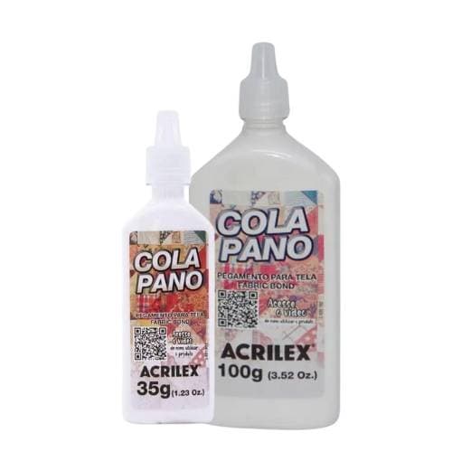 Cola Pano Acrilex 35g/37g e 100g | Cola para Tecido, Costura e Artesanato | Fácil Aplicação e Secagem Transparente