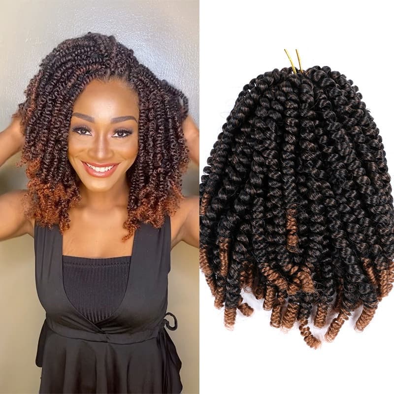Ombre Sintético Primavera Torção Cabelo Falso Locs 8 Polegada 35g Paixão Extensões De Crochê Tranças De Pré Esticado