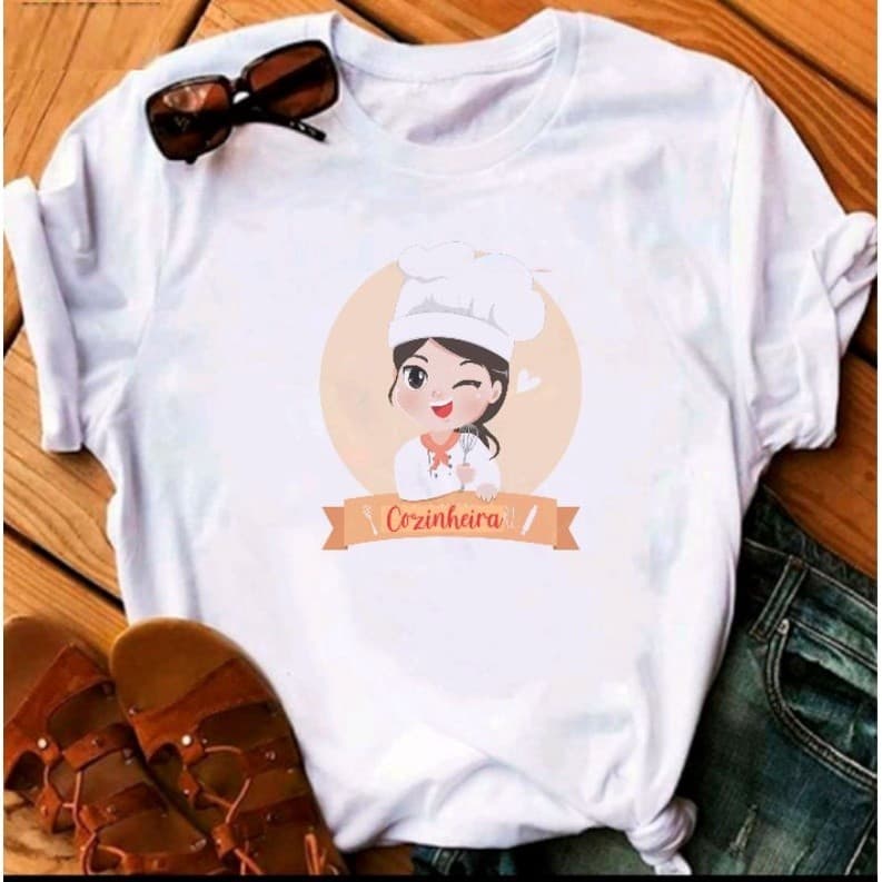 Camiseta Estampada Cozinheira Mod. 01 - Profissões R Distribuidora