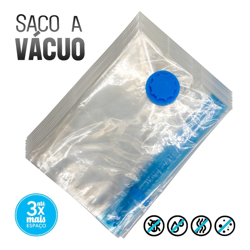 Saco A Vácuo Organizador para Guarda Roupa Mala Roupas Edredom Cobertor
