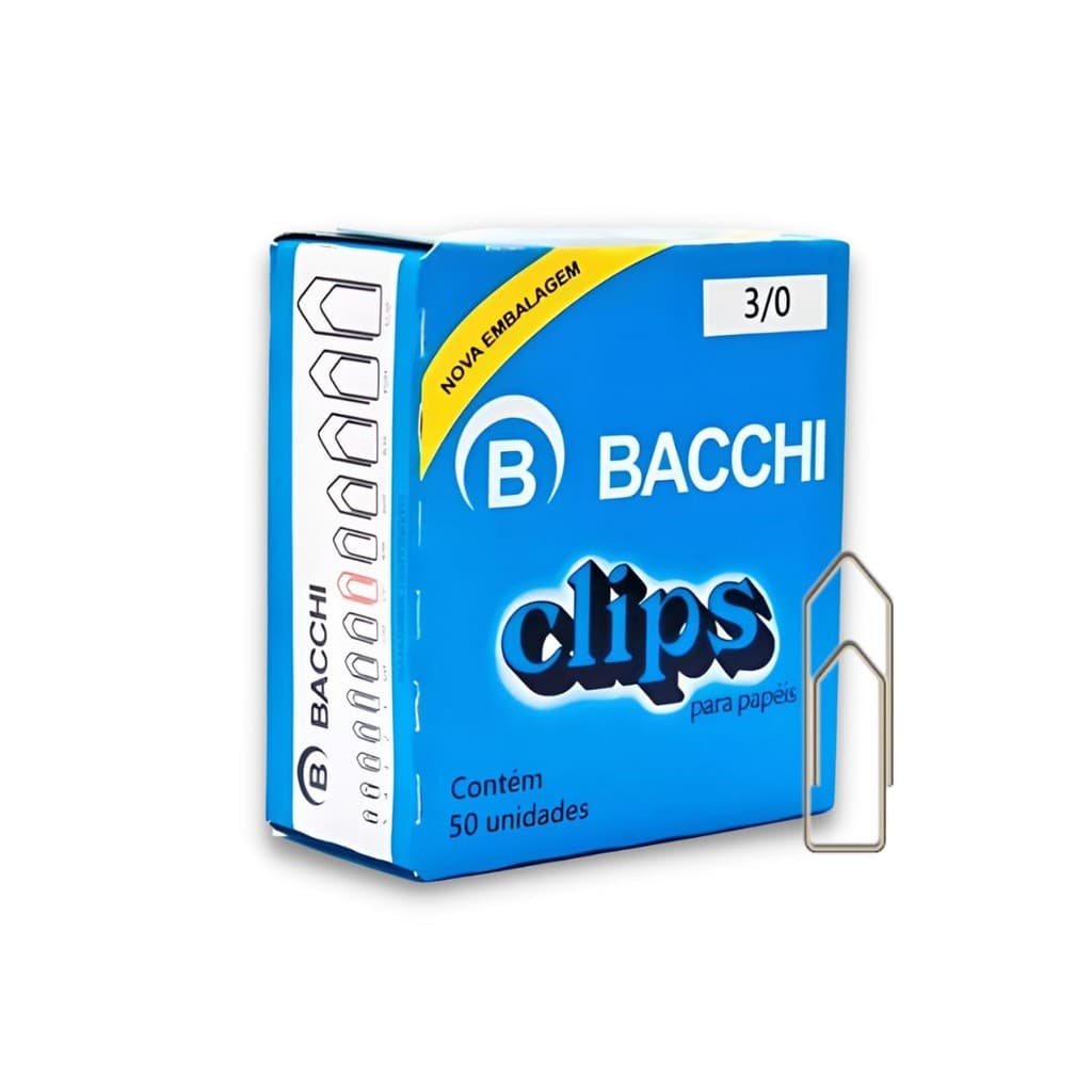 Clips para Papeis Arame de Aço Escritório 10mmx33mm Com 50 Uni