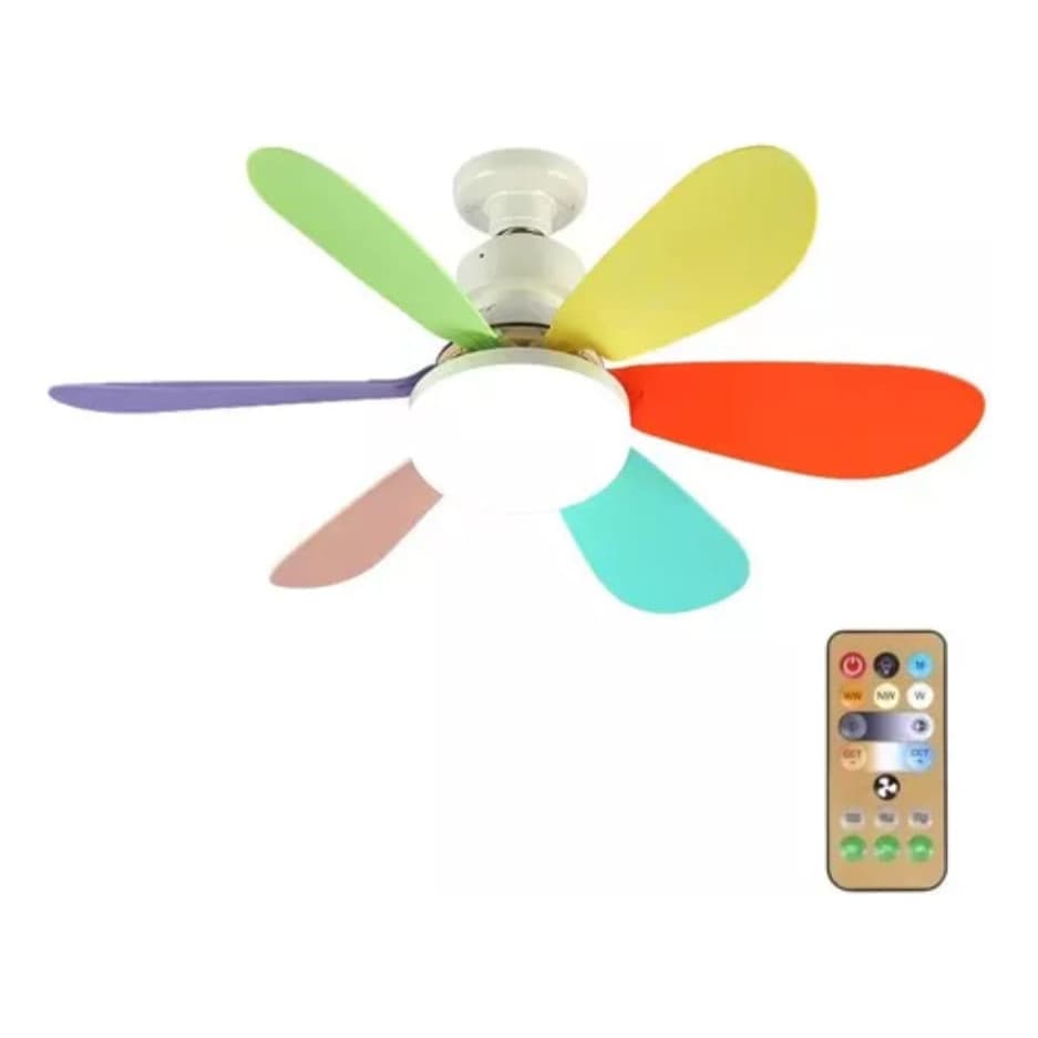 Lâmpada Com Ventilador De Teto Bivolt + Controle Remoto