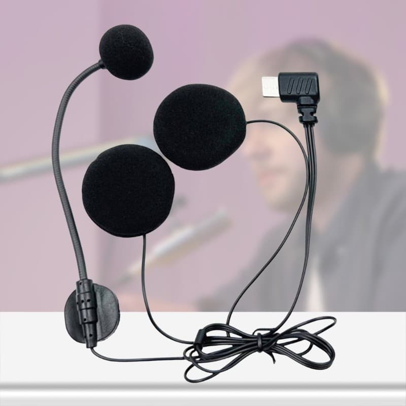 Li * 1 Conjunto Capacetes Motocicleta Fone Ouvido Tipo C Microfone Meio Coberto Braço Aprimorado 3