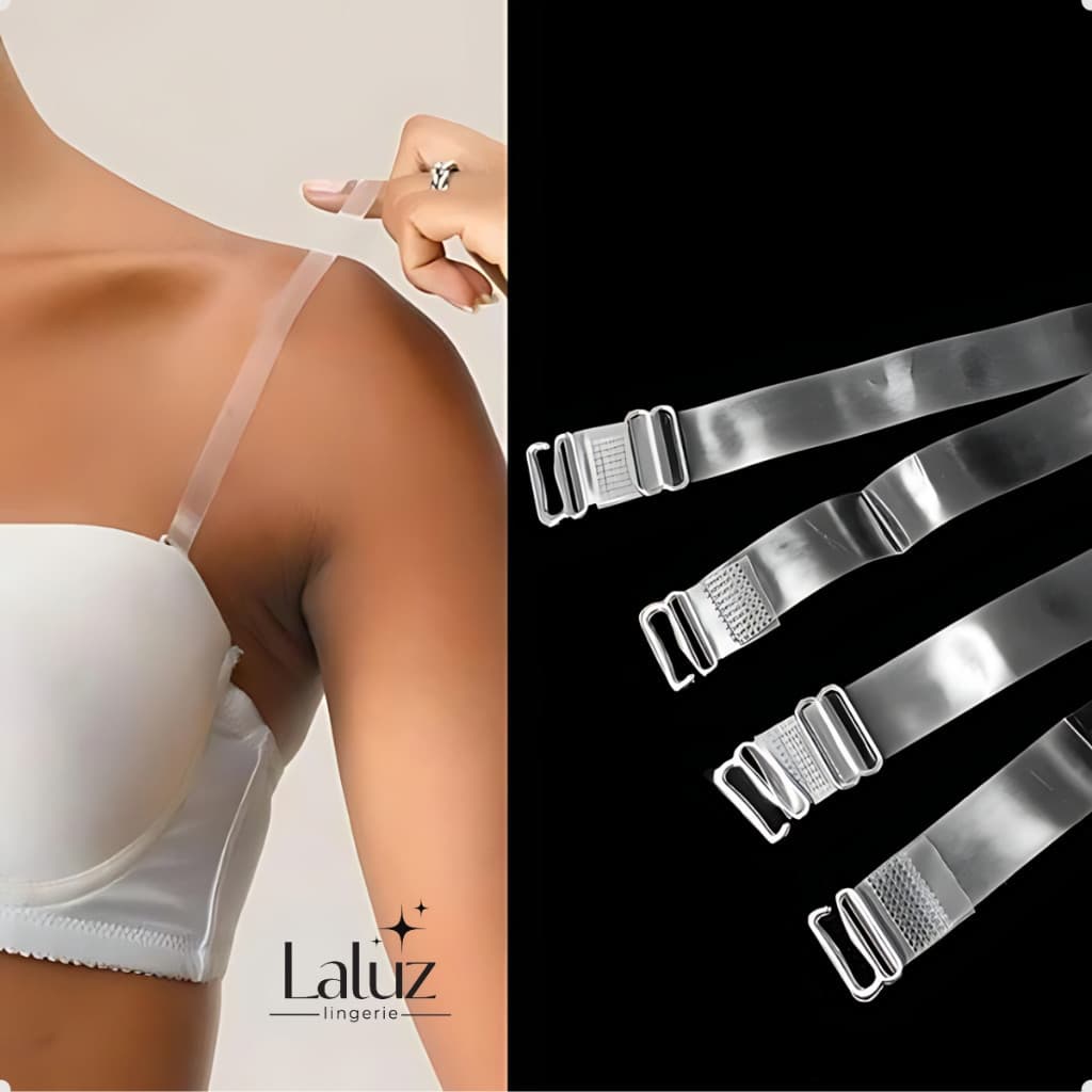 Kit com 2 pares de alças de silicone para sutiã alça transparente removível Zfit