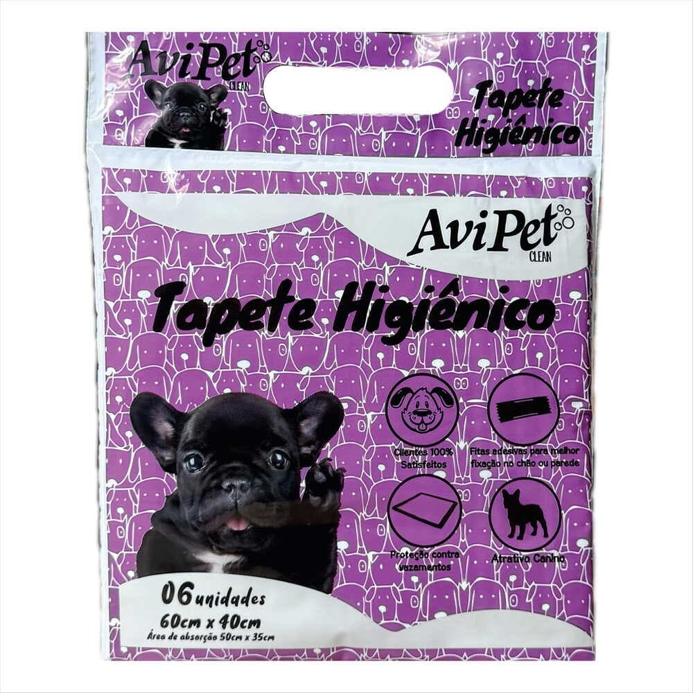 Tapete Higiênico Avipet Clean Cães 60x40cm c/ 6 Unidades