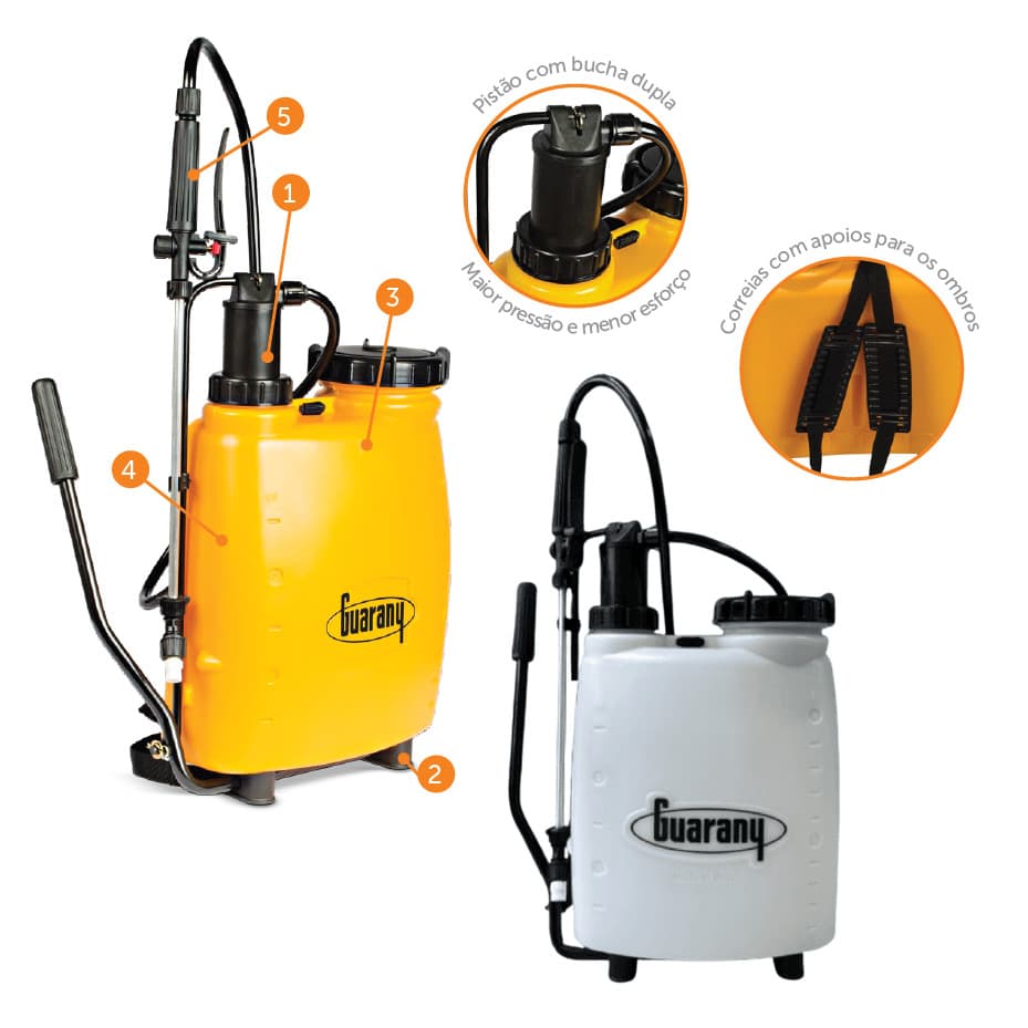 Pulverizador De Costas Manual 10L Guarany Máquina de Jardim e Agropecuária de Passar Veneno