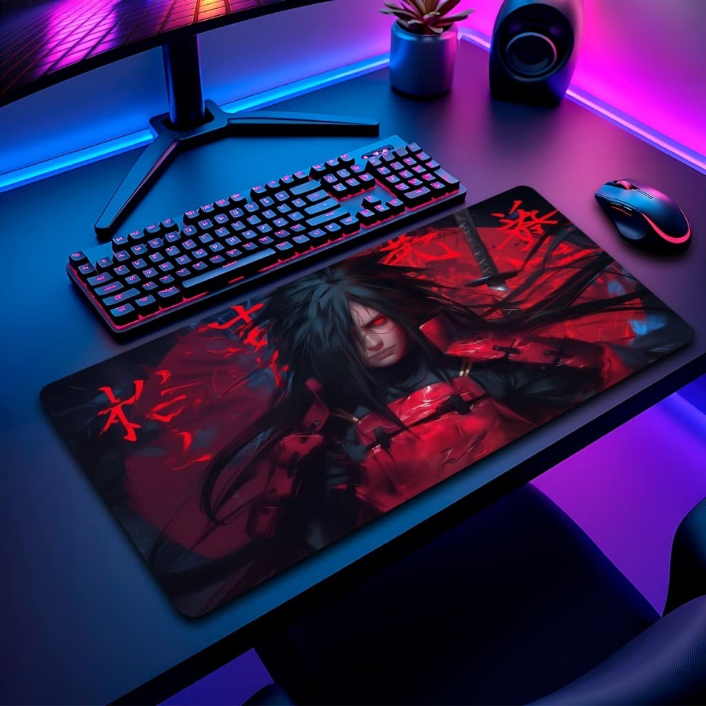 Mouse Pad Narut Gamer Antiderrapante Grande Diversas Estampas Personalizado 70x35cm