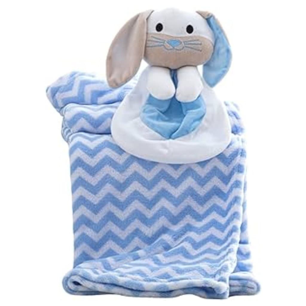 Manta Bebê Naninha Microfibra Toque Macio Coelho Azul
