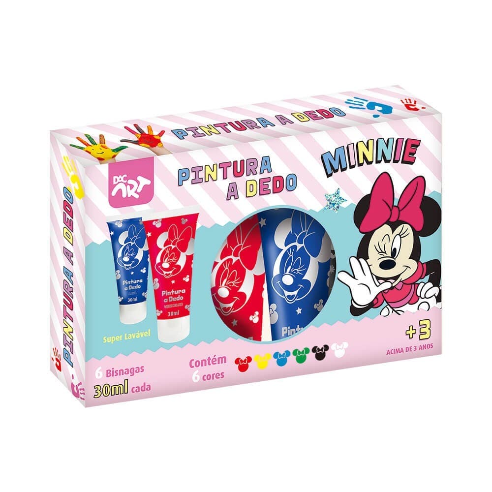 Pintura a Dedo Minnie Disney Com 6 Cores De Bisnagas - Dac