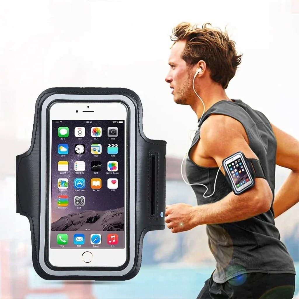 Braçadeira Para Esportes Impermeável Porta Celular  Com Espaço Para Chaves - RE124