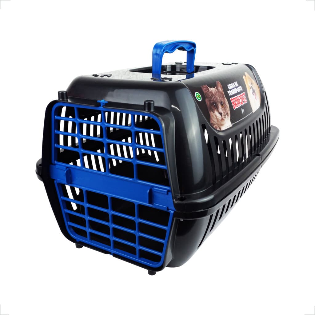 Caixa de Transporte Brinqpet N2 Premium – Preto e Azul