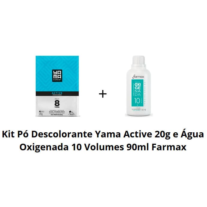 Pó Descolorante Yama Active 20g e Água Oxigenada 20 Volumes 90ml Farmax