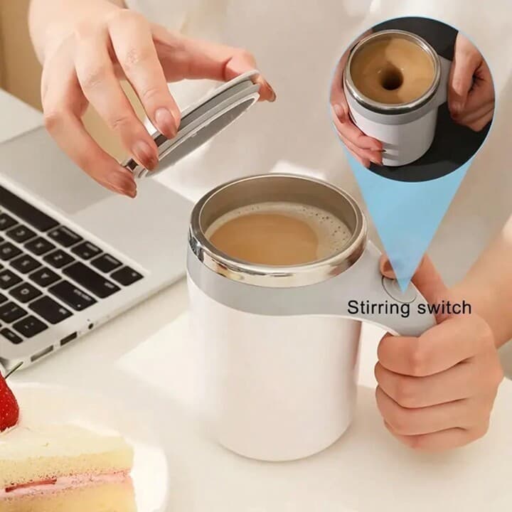 Caneca Automática Mixer Em Aço Inox A Pilha Misturador Com Capacidade Para 380ml Casa Viagem