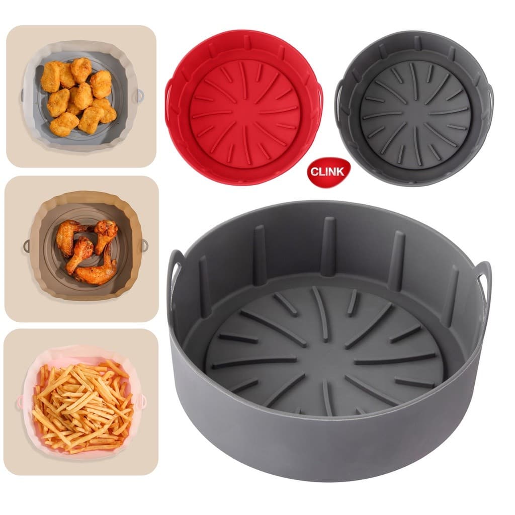 Airfryer Cesto de Silicone: Forma Circular Antiaderente, 15.5cm de Diâmetro