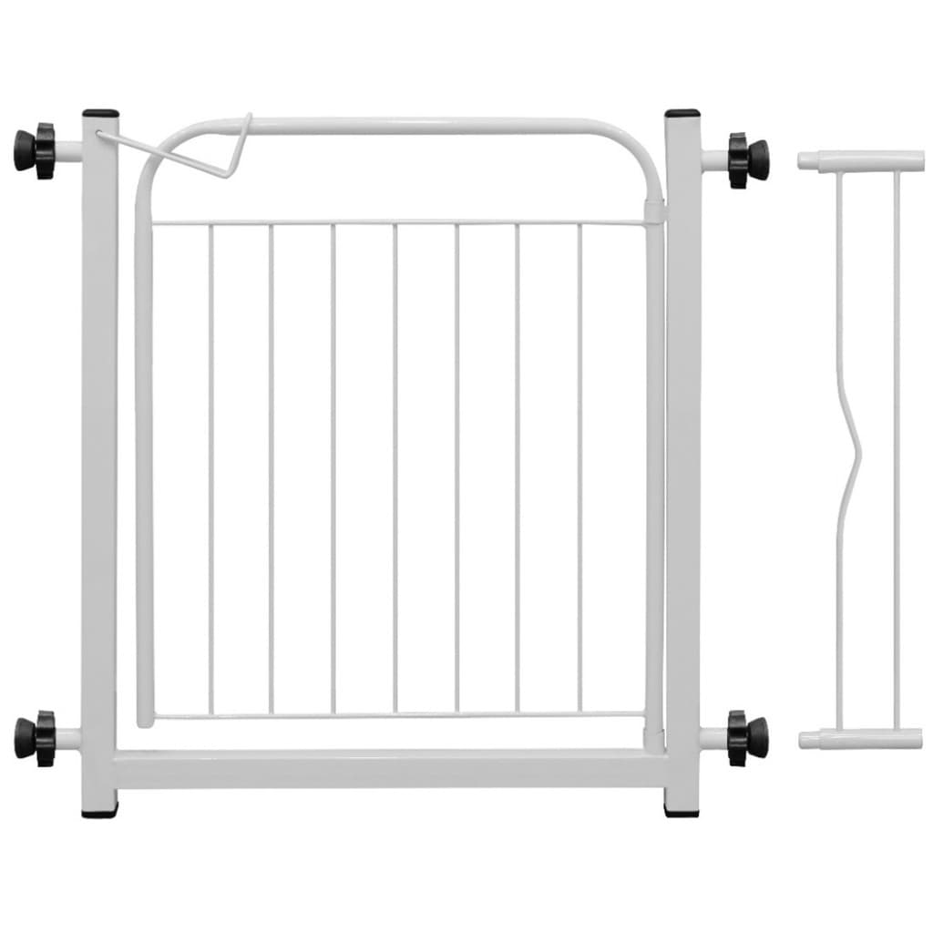 Portão Segurança Pet Cães Bebês Largo 69 a 84cm  Extensor 10cm Branco Romero