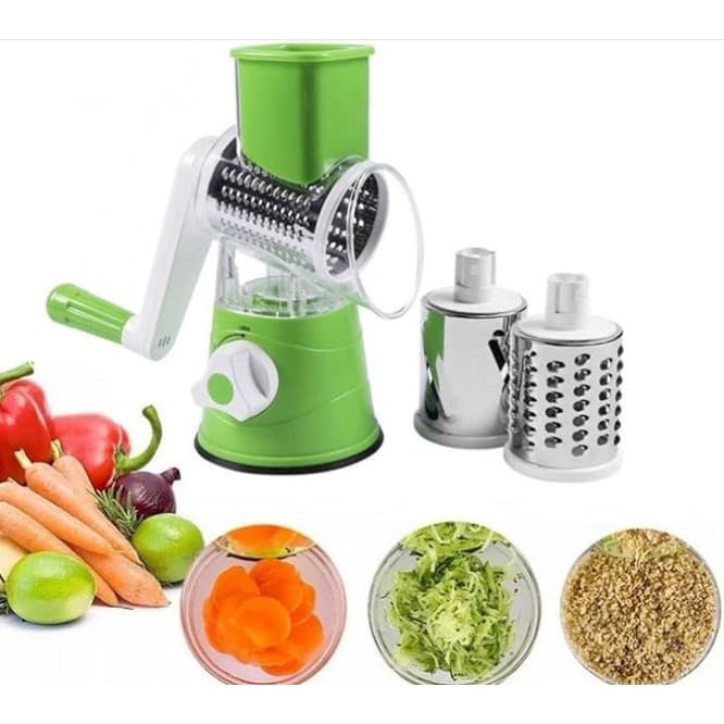 Ralador Fatiador Multiuso 3 Em 1 Verduras Legumes Queijo Top (Verde)