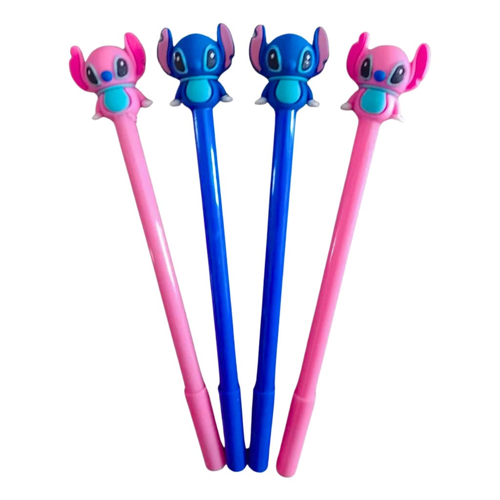 Caneta Infinita Ponta Fina Angel Stitch Fofa Disney