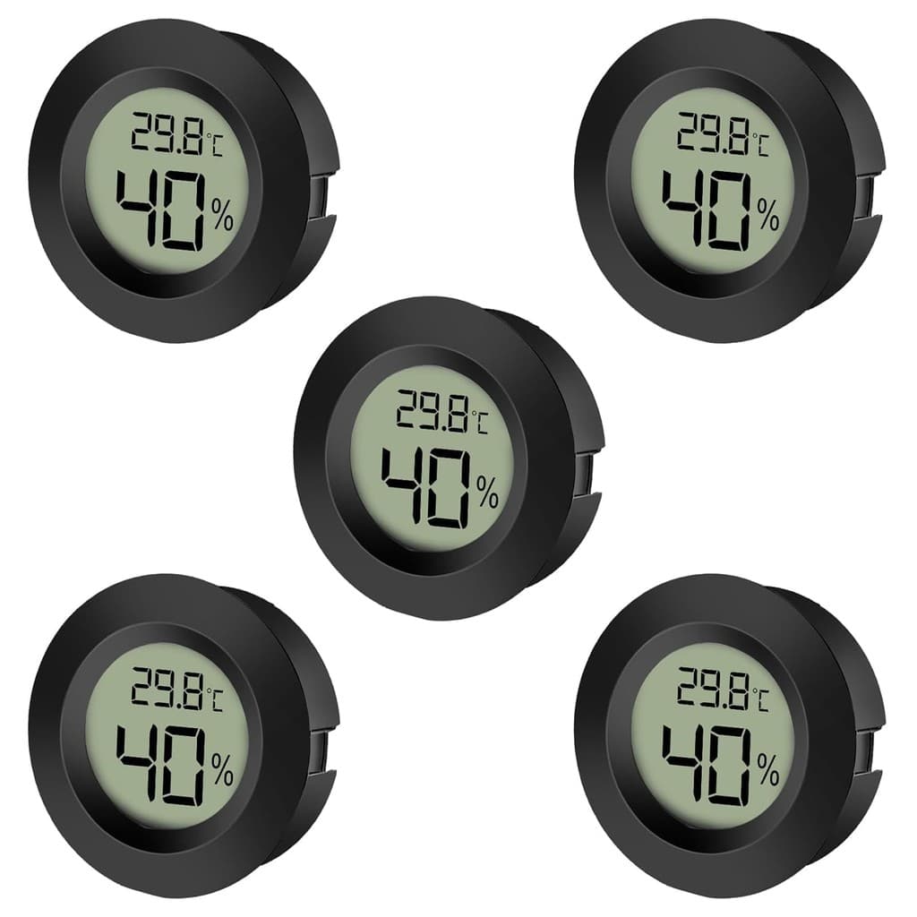 Termômetro Higrômetro Digital LCD De 2/3/5 Pacotes , Medidor De Temperatura De Umidade Para Estufa Interna , Redondo Pre