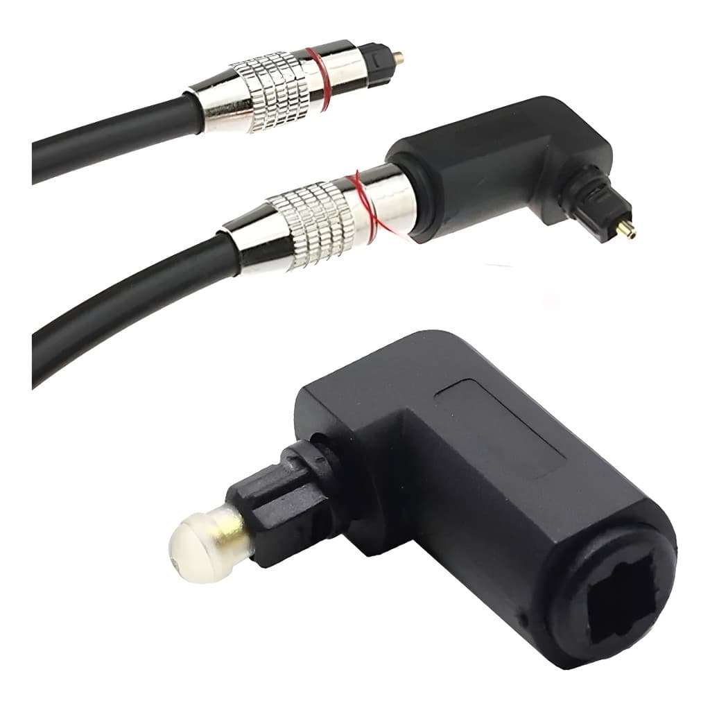 Adaptador Conector Curva L 90 Graus Cabo Otico Toslink Audio