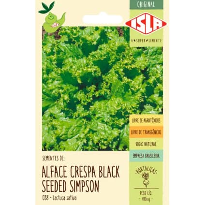 Sementes de Alface Crespa Black Seeded Simpson 400mg - Isla
