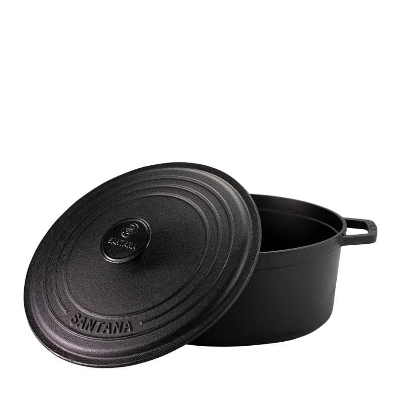 Caçarola Ferro Oval 4 Litros Forno Holandês C/Tampa Santana