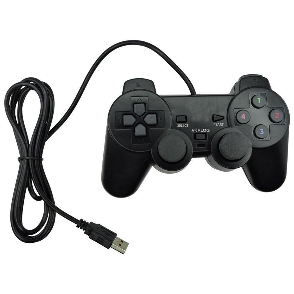 Kit Controle Joystick para PC Laptop Notebook USB Dual com fio