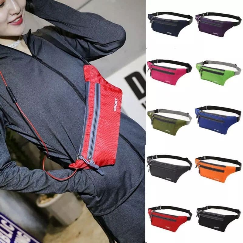 Bolsa de cintura esportiva unissex, com espaço para celular, ideal para corrida e academia, à prova d’água  MM.Loja
