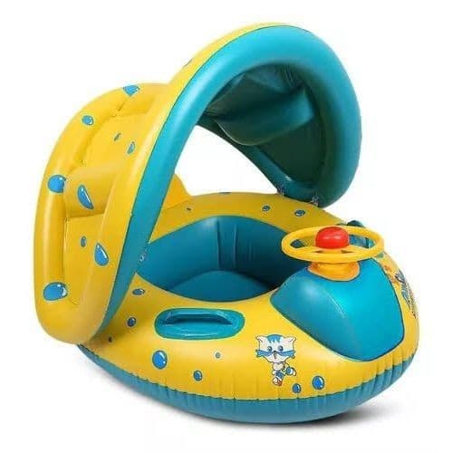 Boia para Bebê Bote com Cobertura Inflável