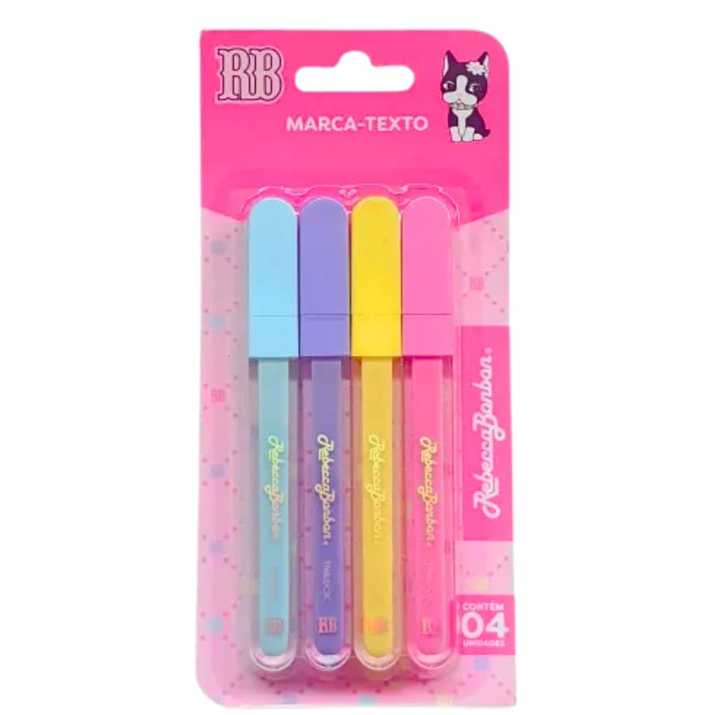 Marca Texto Com Ponta De Fibra – Cor Pastel - Rebecca Bonbon