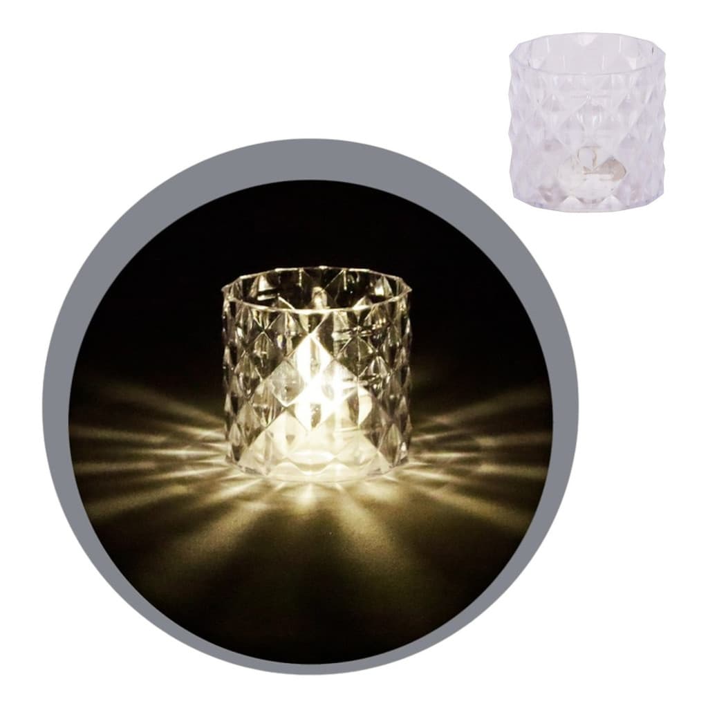 Luminária LED de Mesa Sextavada Tipo Castiçal Brilhante Decorativa Elegante Ambiente Envio Imediato