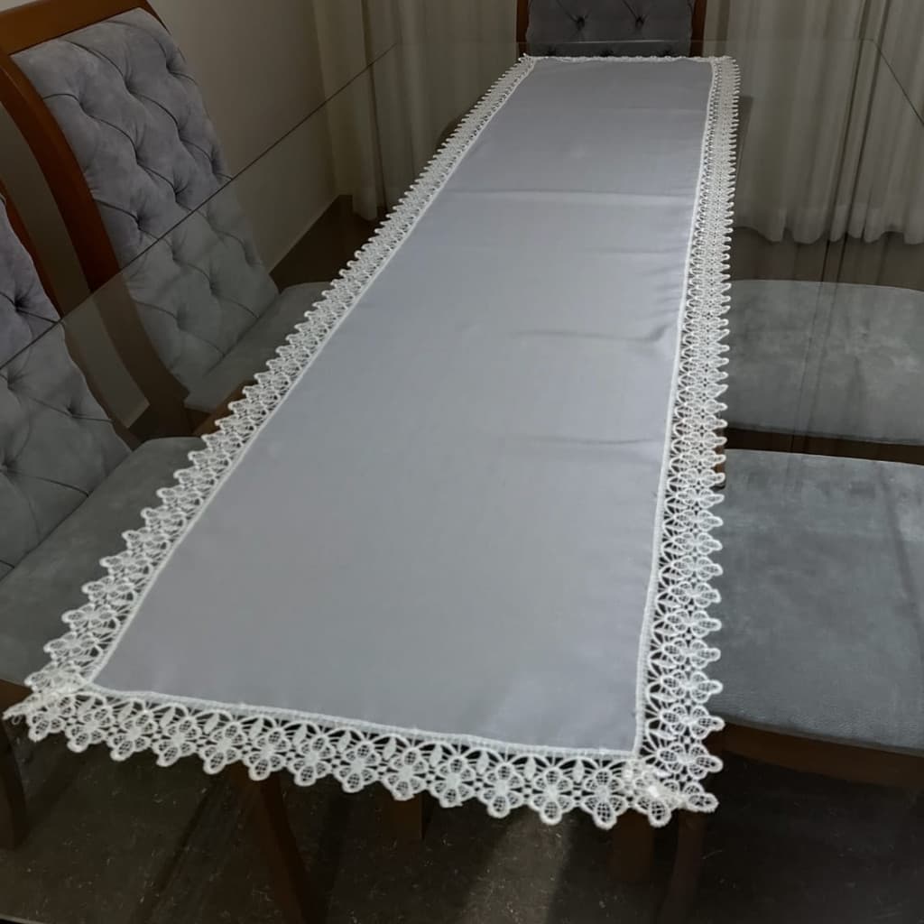 Trilho de Mesa Jantar Mesa Posta Maquinetado 40x170 Varias Cores Cinza