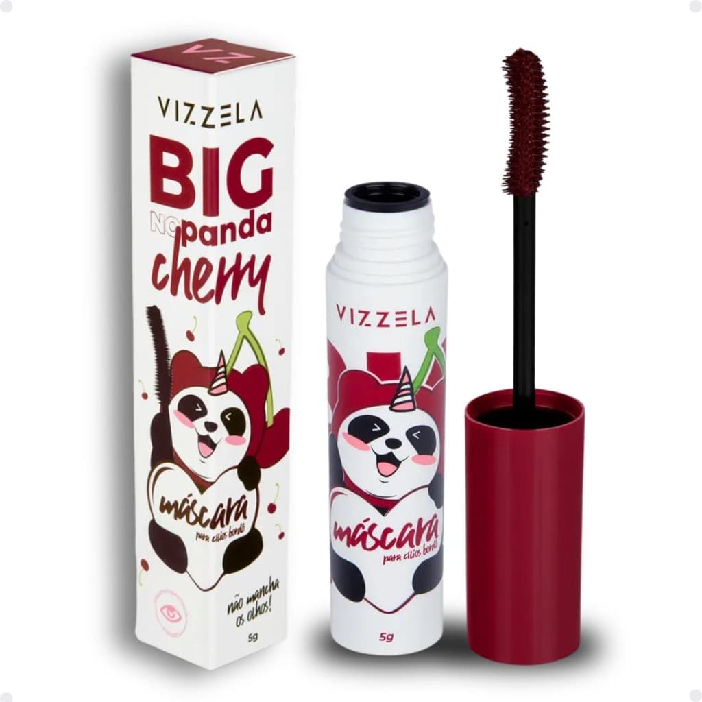 Máscara para Cílios Vizzela Big No Panda Cherry Bordô 5g