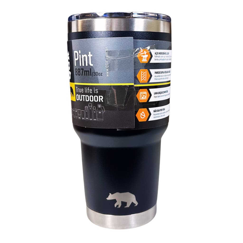 Copo Térmico QGK Tumbler 887ml - Preto | Bebidas na Temperatura Ideal por Mais Tempo