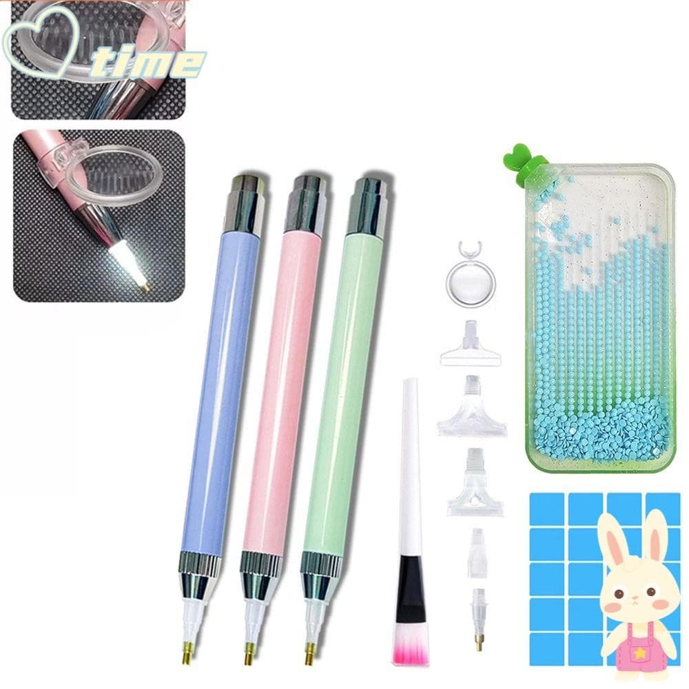 Canetas De Perfuração De Ponto De Iluminação TIME1 , Com Pontas Multifuncionais Caneta De Pintura De Diamante LED Para B