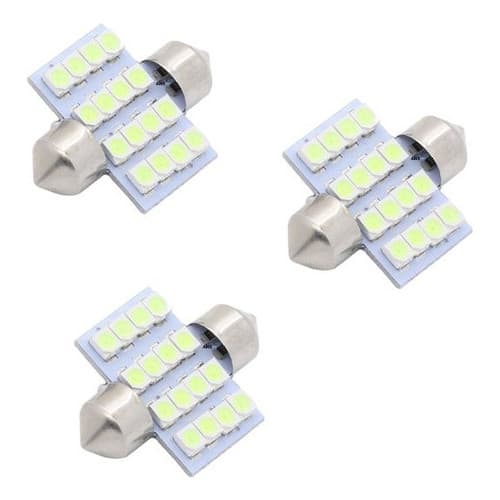Kit 3 Lâmpadas Torpedo 16 Led Teto Honda Civic City Fit 31mm