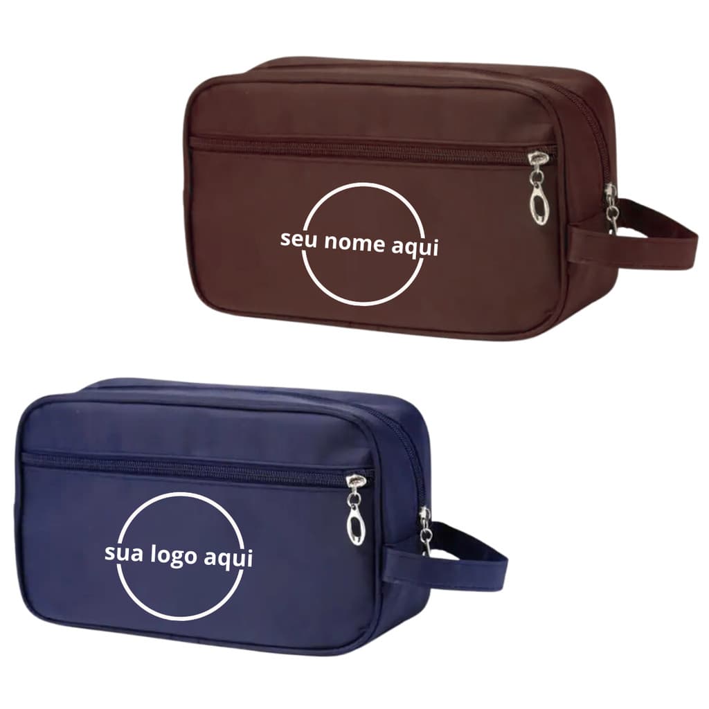 Kit 5 Necessaire Bolsa Personalizada seu Logo Nome Premium