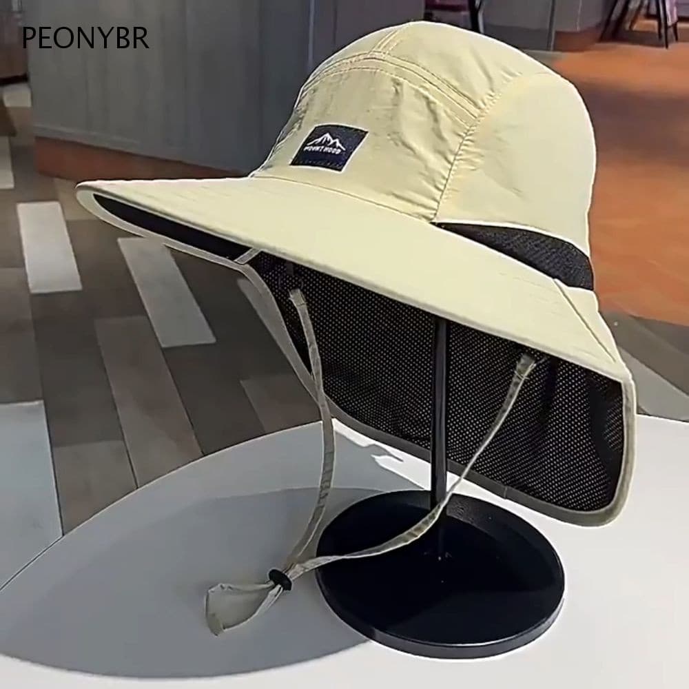 Chapéu De Pescador PEONYHOME , Boné Protetor Solar , Chapéus De Caminhada De Secagem Rápida , Balde De Aba Larga Com Som