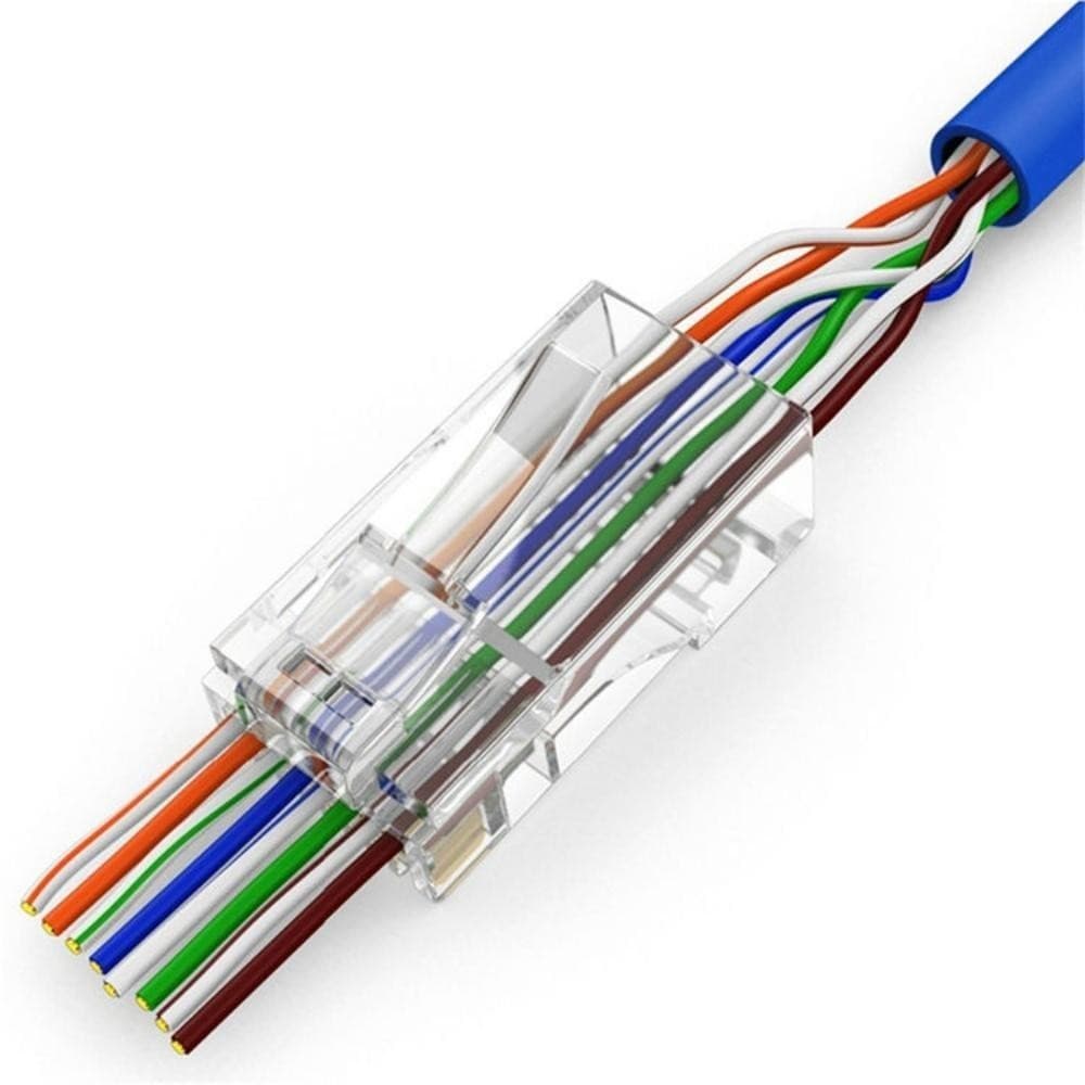 Conector RJ45 Cat5e e Cat6 Vazado EZ Exbom - CONT-RJ45V1K - 100 Unidades