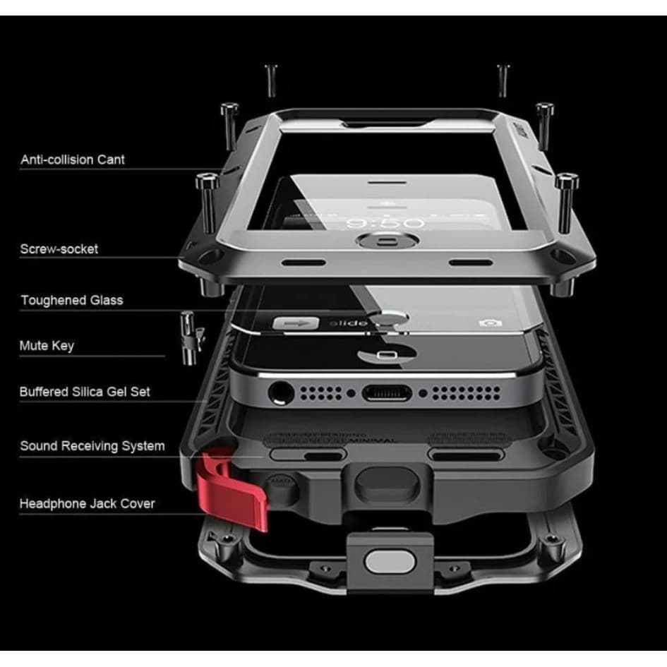 Para iPhone 17 16 15 14 13 12 11 Pro Max XS XR 8 7 Plus Tanque Armadura Metal Caso De Telefone À Prova De Choque Capa De
