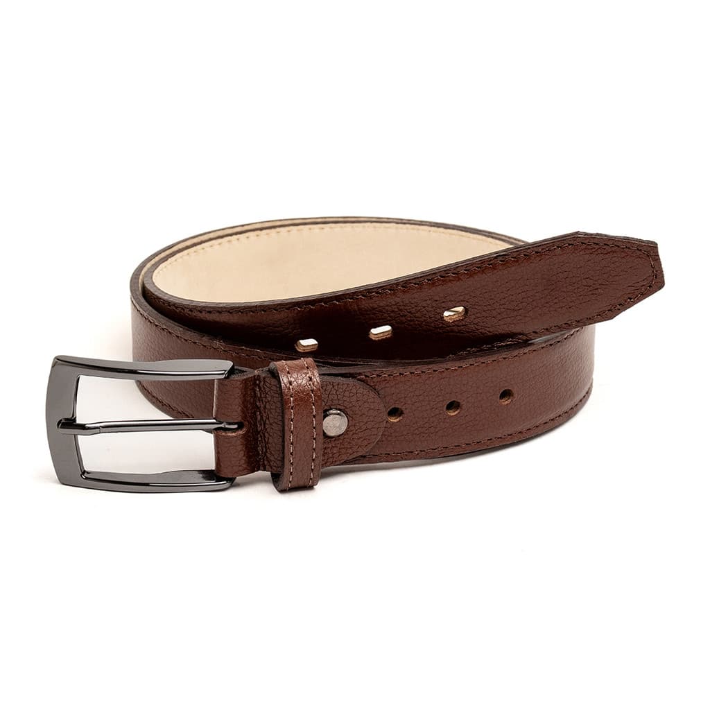 Cinto Social Masculino Em 100% Couro Legítimo Com Costura - Elegante, Resistente e Ajustável