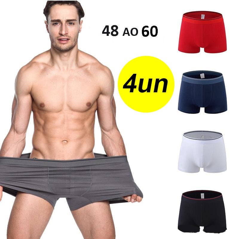 KIT COM 4 cueca box boxer masculina PLUS SIZE extra grande do 48 ao 60 Zfit