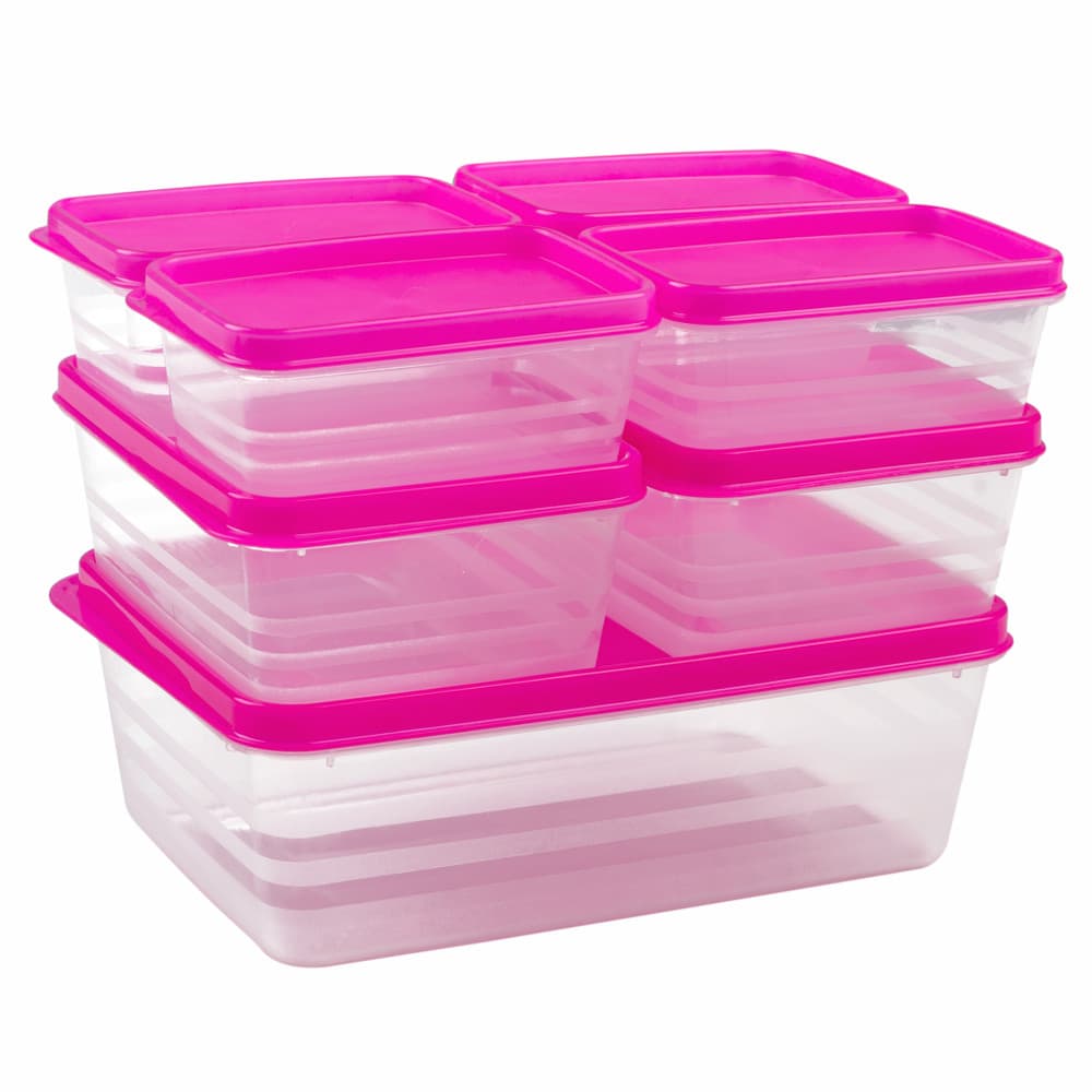 Kit com 7 Potes Herméticos Tropical (250ml-500ml1,4l) - Alves Plastic