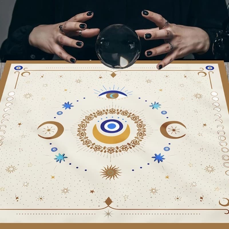 LI * Olho Lua Astrologia Toalha Mesa Tarô Adivinhação Altares Acessório Jogo Tabuleiro