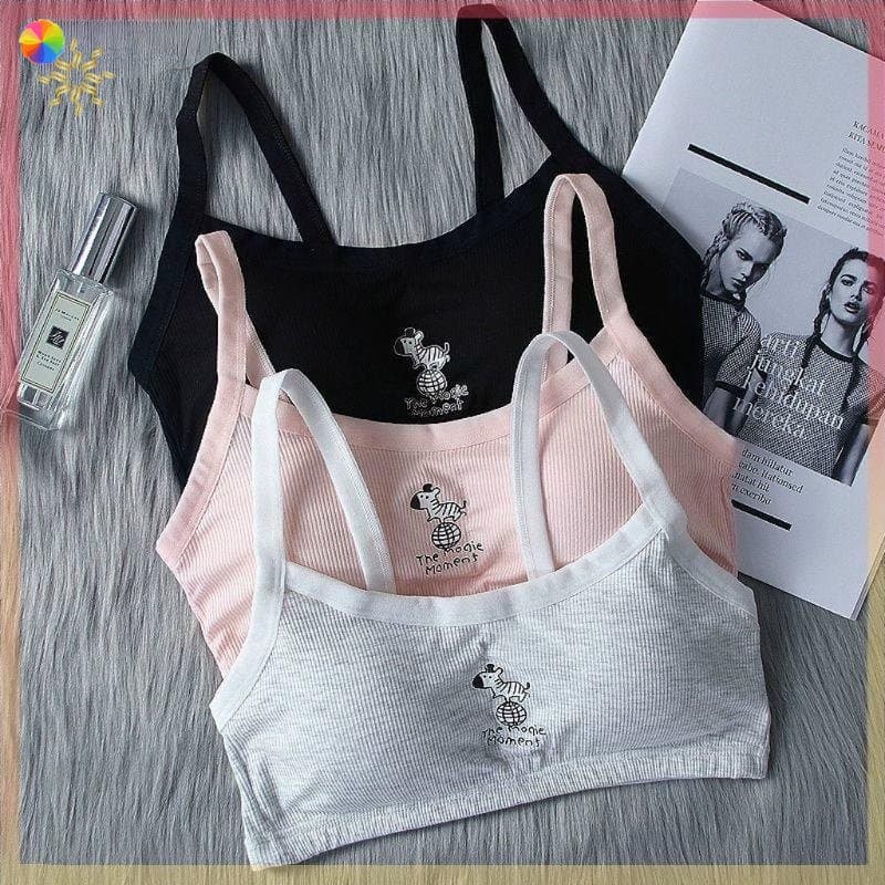 [COD/Pronto] (8-16) Sutiã para Bebês Meninas Adolescentes Algodão Treinamento Estudante Roupas Íntimas Infantis