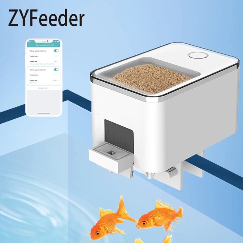 Alimentador Automático De Peixes , Versão Wi-Fi/Botão , Acessórios Para Tanque Inteligente De Tartaruga Alimentação (Sem