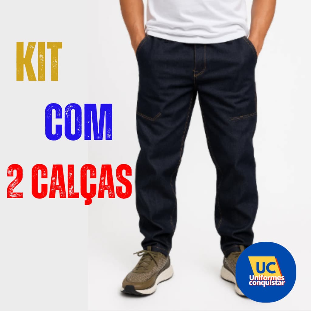 Kit 2 Calças Jeans de Trabalho – Resistência + Conforto com Economia