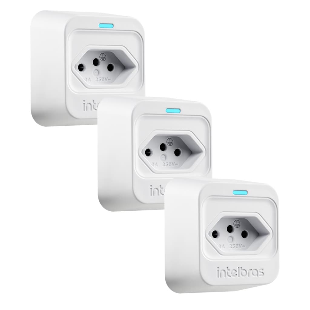 Kit 3 tomada Anti Surto Elétrico Bivolt 10A EPS 301 intelbras